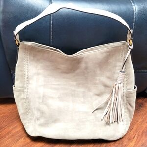Cole Haan Suede Cream Shoulder Bag